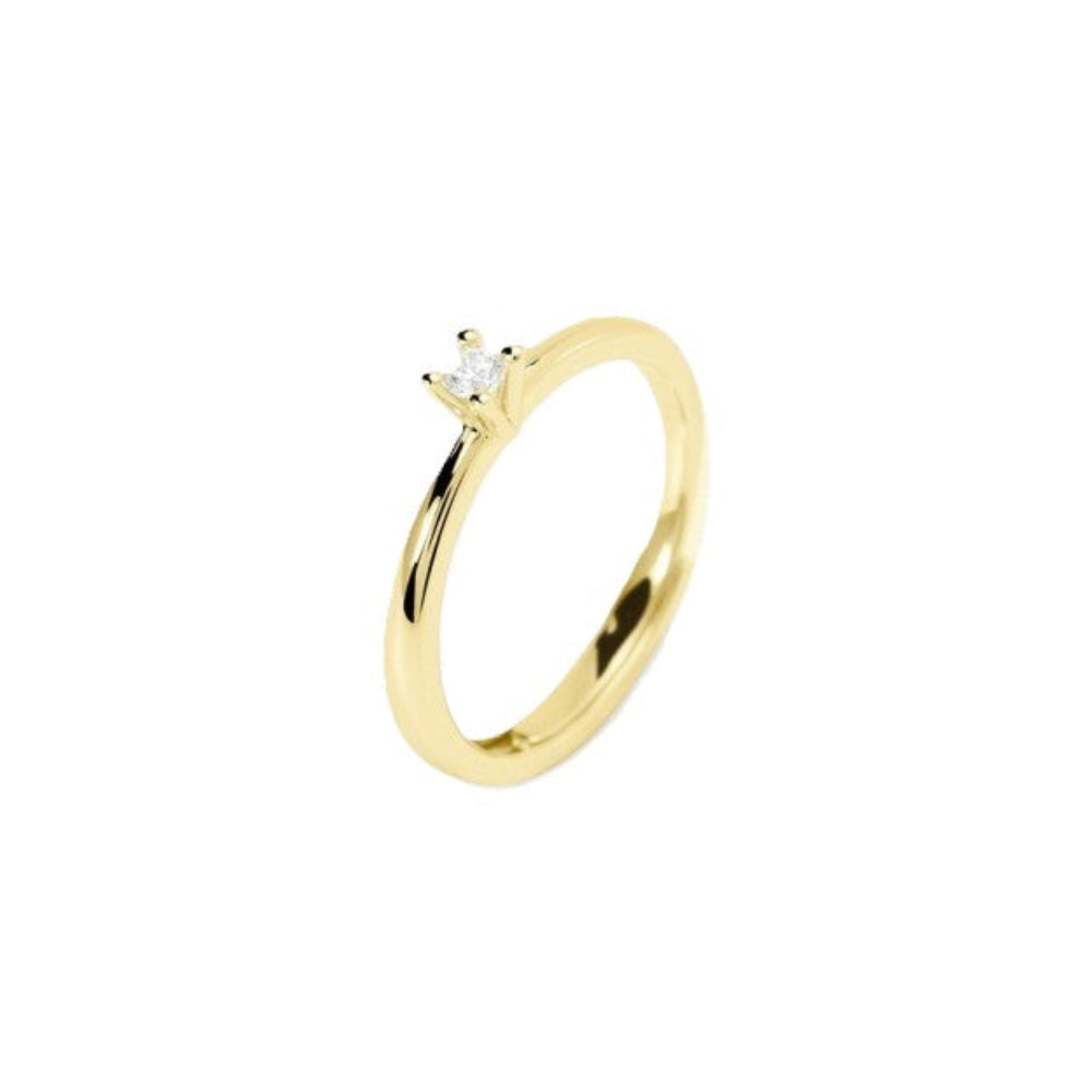 Anello Dorato con Diamante Lab-Grown
