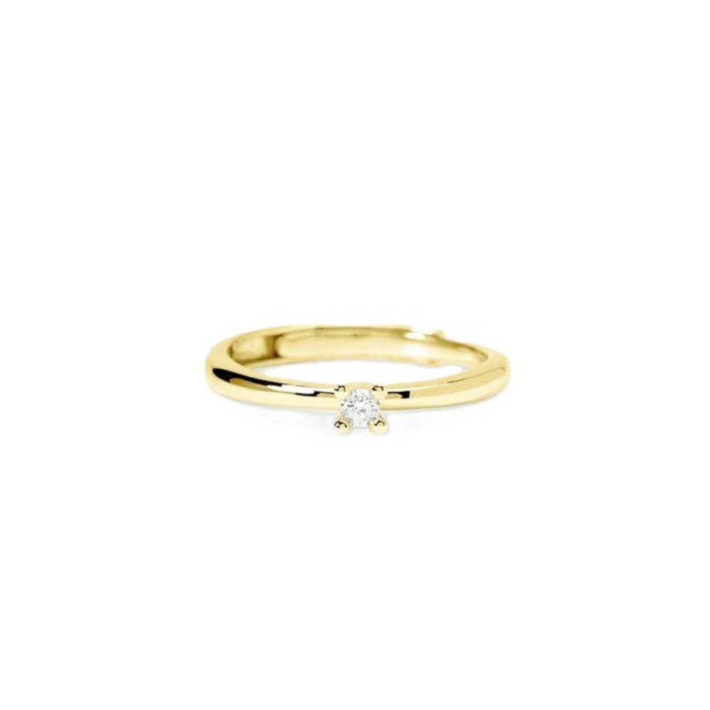 Anello Dorato con Diamante Lab-Grown