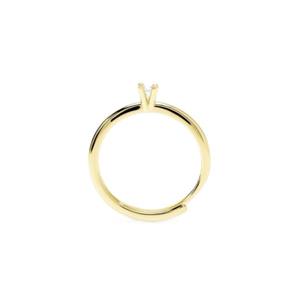Anello Dorato con Diamante Lab-Grown