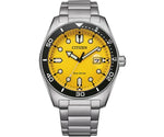 Load image into Gallery viewer, Citizen Eco-Drive Sport AW1760-81Z - bracciale e cassa acciaio - ghiera nera - quadrante giallo datario