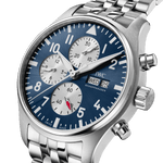 Load image into Gallery viewer, IWC Pilot’s Watch Chronograph Laureus IW378010 - cassa e bracciale acciaio - quadrante blu con cronografo e datario