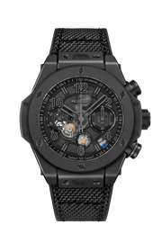 Hublot Big Bang Reloaded All Black 421.CX.1140.NR.RLD - cassa ceramica nera - cinturino gomma e tessuto nero - quadrante scheletrato