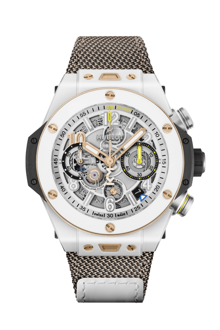 Hublot Big Bang Kylian Mbappé White Ceramic 421.HX.2019.NR.MBP26 - cassa ceramica bianca - cinturino tessuto - quadrante scheletrato