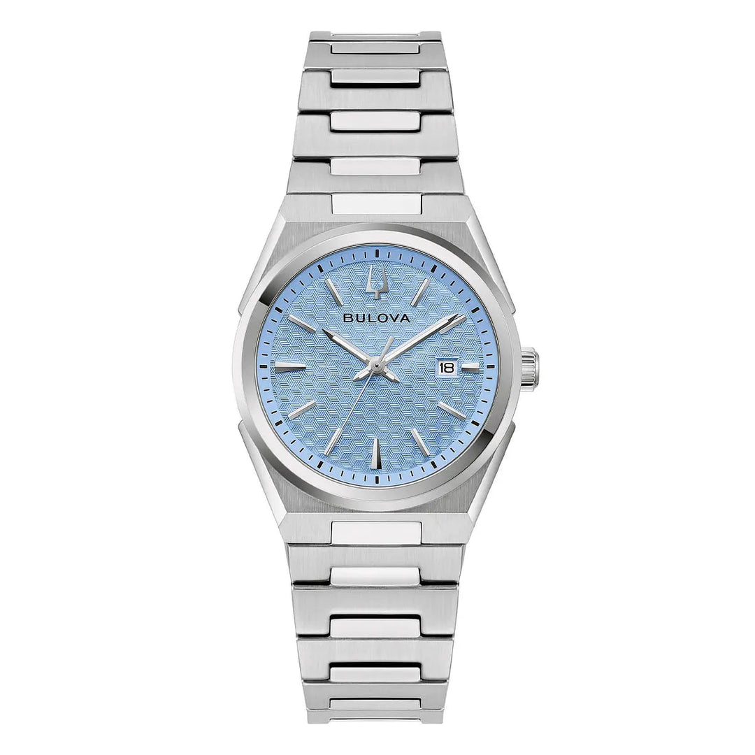 Bulova Classics 96M177 - bracciale e cassa acciaio - quadrante azzurro con datario
