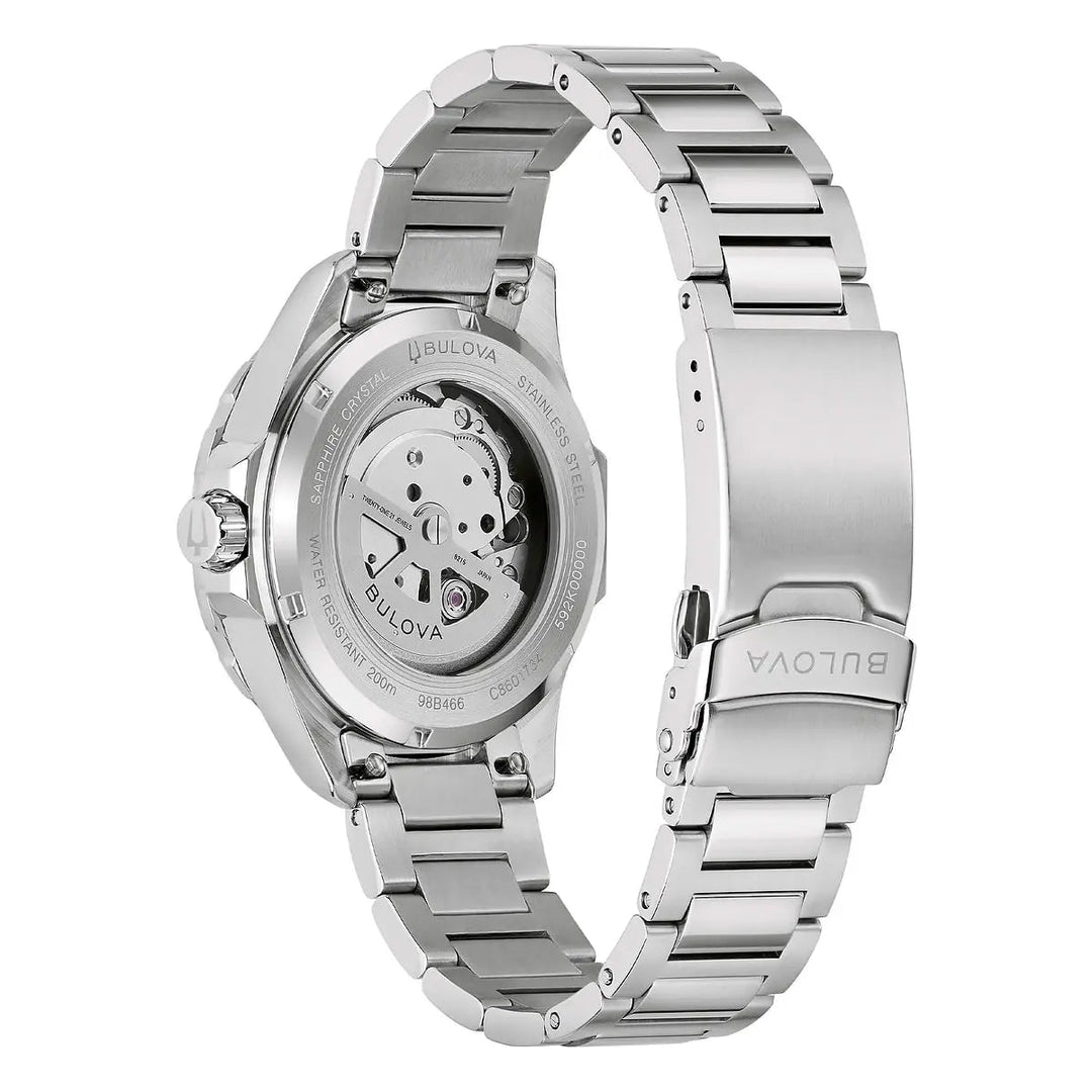 Bulova Marine star 200m 98B466 - bracciale e cassa acciaio - quadrante blu con datario
