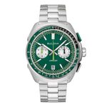 Load image into Gallery viewer, Bulova Racer 98B468 - cassa e bracciale acciaio - quadrante verde con cronografo e datario