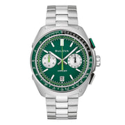 Bulova Racer 98B468 - cassa e bracciale acciaio - quadrante verde con cronografo e datario
