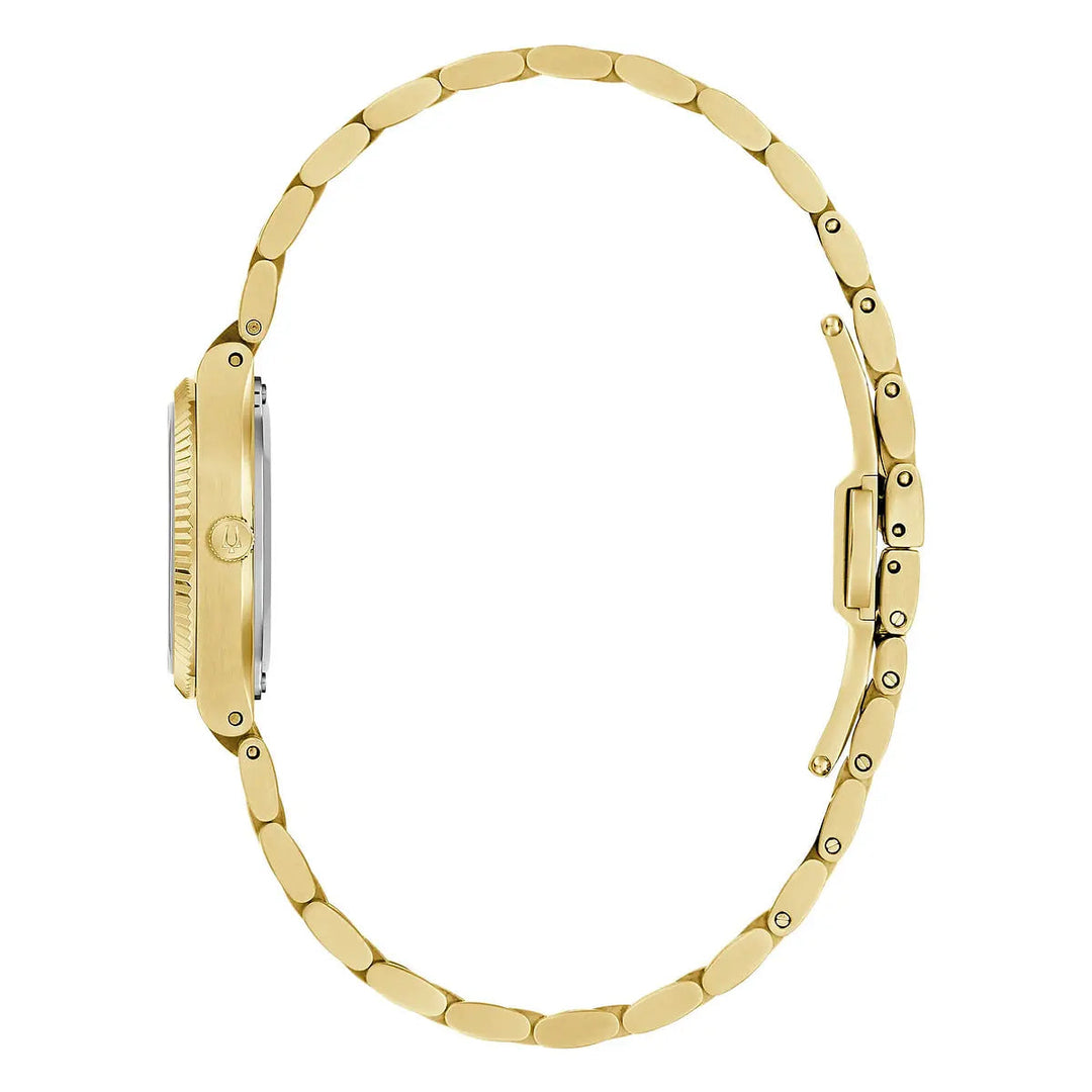 Bulova Super Seville 97L189 - bracciale e cassa acciaio dorato - quadrante bianco