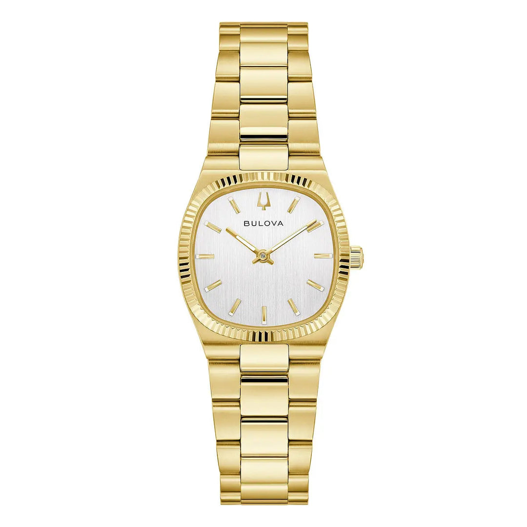 Bulova Super Seville 97L189 - bracciale e cassa acciaio dorato - quadrante bianco