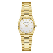 Bulova Super Seville 97L189 - bracciale e cassa acciaio dorato - quadrante bianco