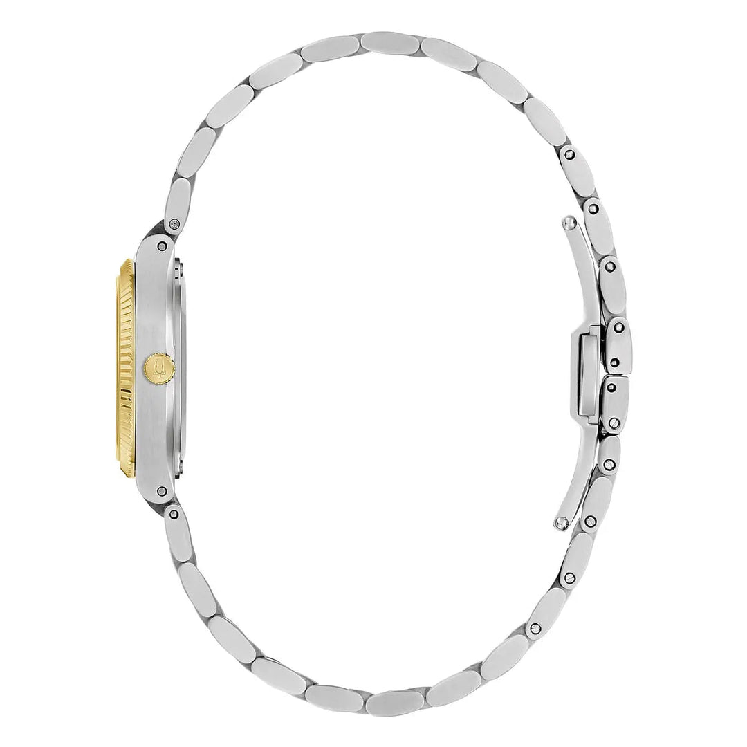Bulova Super Seville 98L335 - bracciale e cassa acciaio e oro giallo - quadrante bianco
