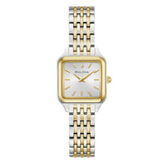 Bulova Sutton square 98L330 - bracciale e cassa acciaio oro giallo - quadrante argento