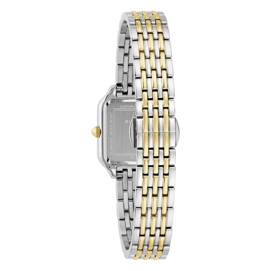 Bulova Sutton square 98L330 - bracciale e cassa acciaio oro giallo - quadrante argento