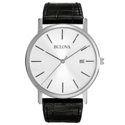 Bulova Classic Elegant 96B104 - cinturino pelle nera - cassa acciaio - quadrante argento con datario