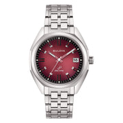 Bulova Jet Star 96B401 - bracciale e cassa acciaio - quadrante rosso con datario