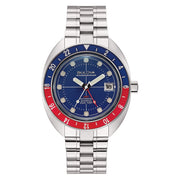 Bulova Oceanographer GMT 96B405 - bracciale e cassa acciaio - quadrante blu con datario e ghiera blu/rossa