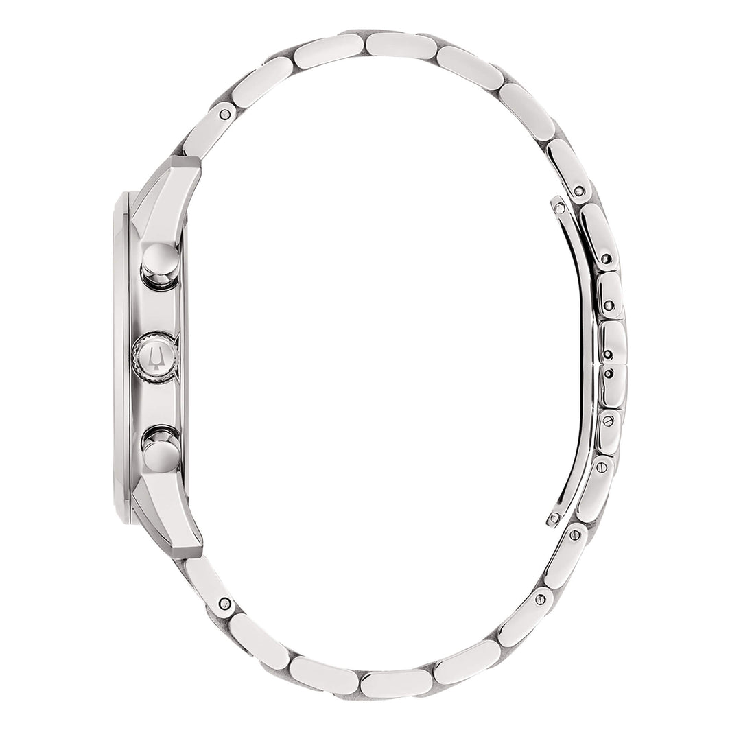 Bulova Sutton Chrono 96B412 - bracciale e cassa acciaio - quadrante nero con cronografo e datario