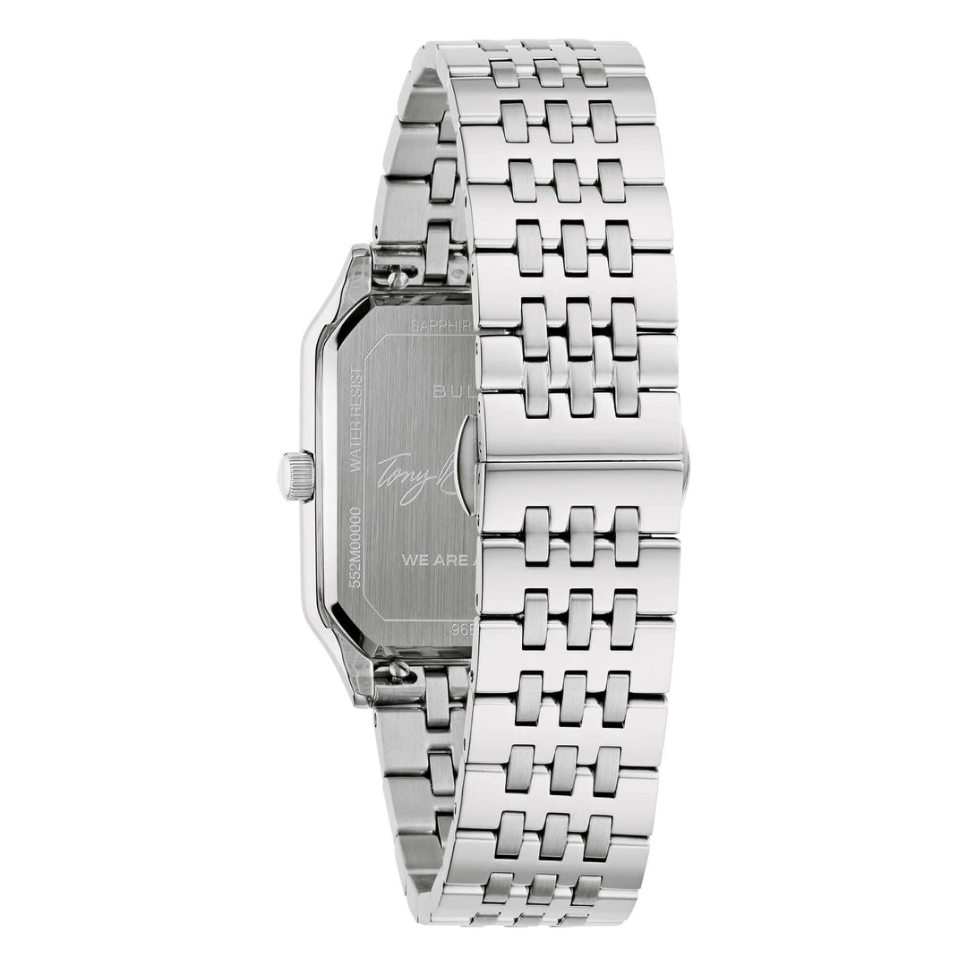 Bulova Tony Bennett 96B471 - bracciale e cassa acciaio - quadrante giallo con datario - fondello