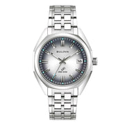 Bulova Jet Star 96B472 - bracciale e cassa acciaio - quadrante argento/blu con datario