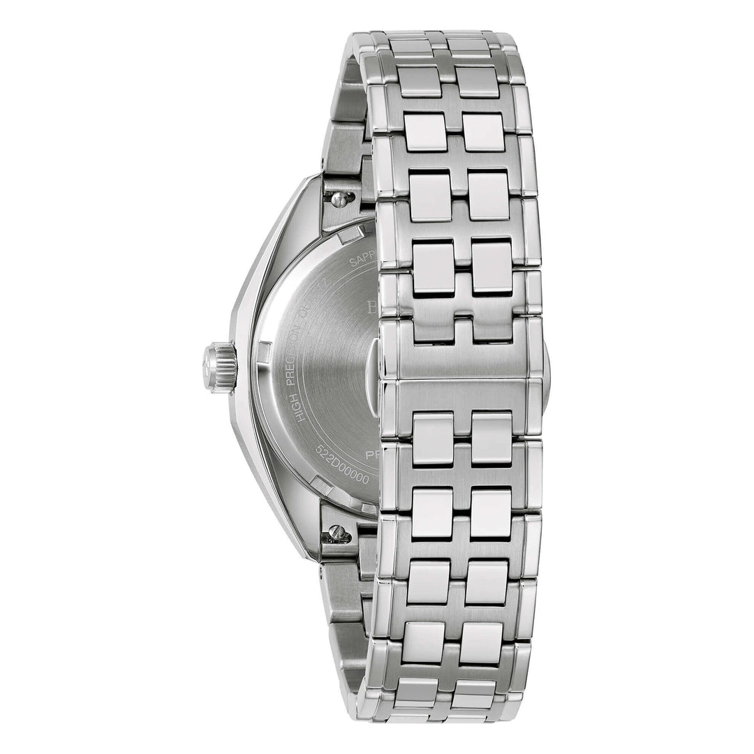 Bulova Jet Star 96B472 - bracciale e cassa acciaio - quadrante argento/blu con datario - fondello