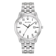Bulova Sutton Classic 96B474 - bracciale e cassa acciaio - quadrante bianco con datario