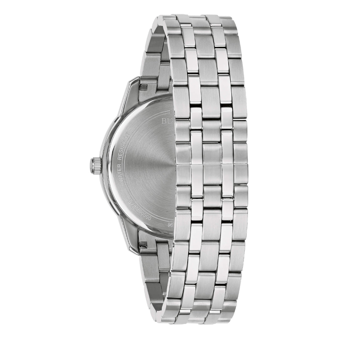 Bulova Sutton Classic 96B475 - bracciale e cassa acciaio - quadrante blu con datario- fondello