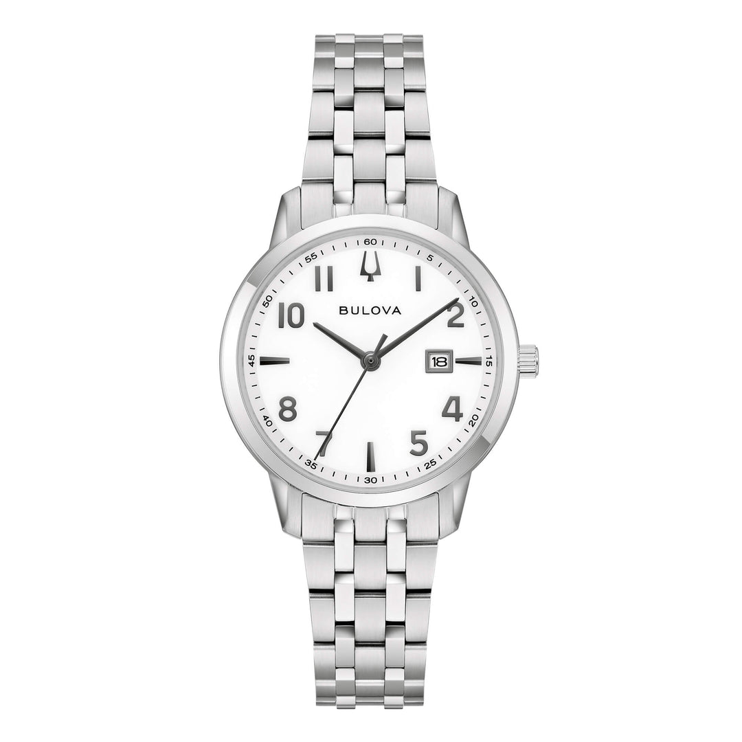 Bulova Sutton Lady 96M174 - bracciale e cassa acciaio - quadrante bianco con datario