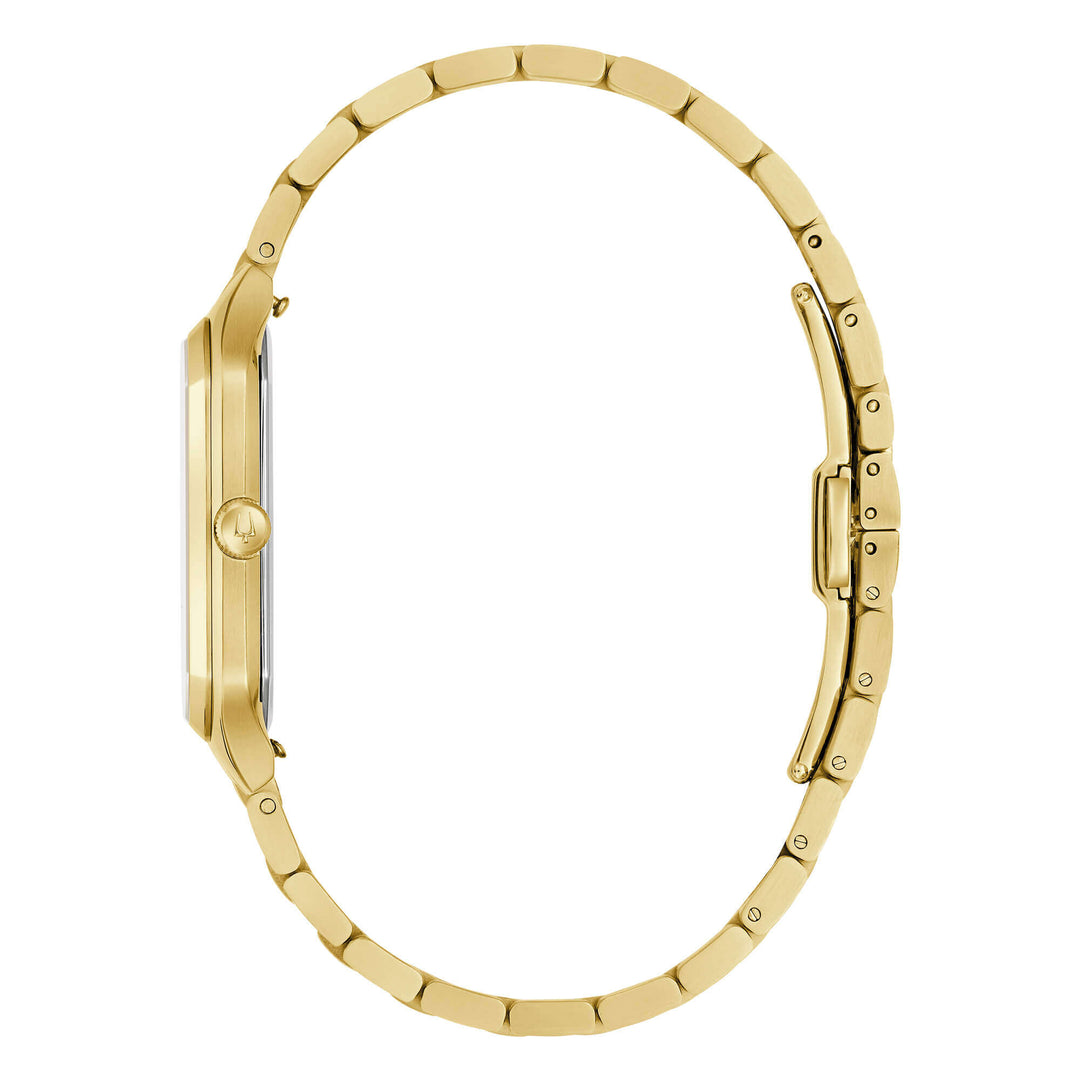 Bulova Tony Bennett 97B236 - bracciale e cassa acciaio placcato oro giallo - quadrante argento con datario