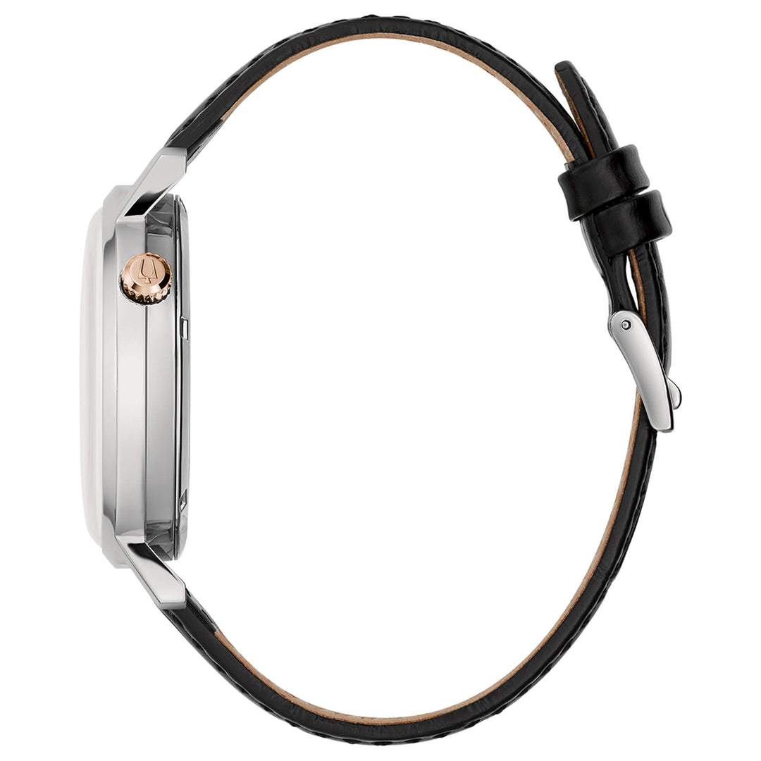 Bulova Aerojet Automatic 98A289 - cassa acciaio - cinturino pelle nero - quadrante argento