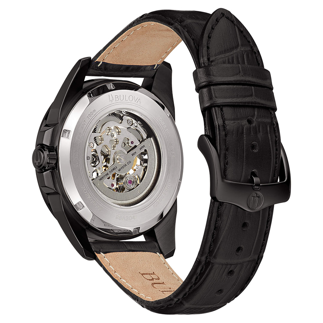 Bulova Sutton Skeleton 98A304 - fondello a vite con oblo trasparente e movimento a vista
