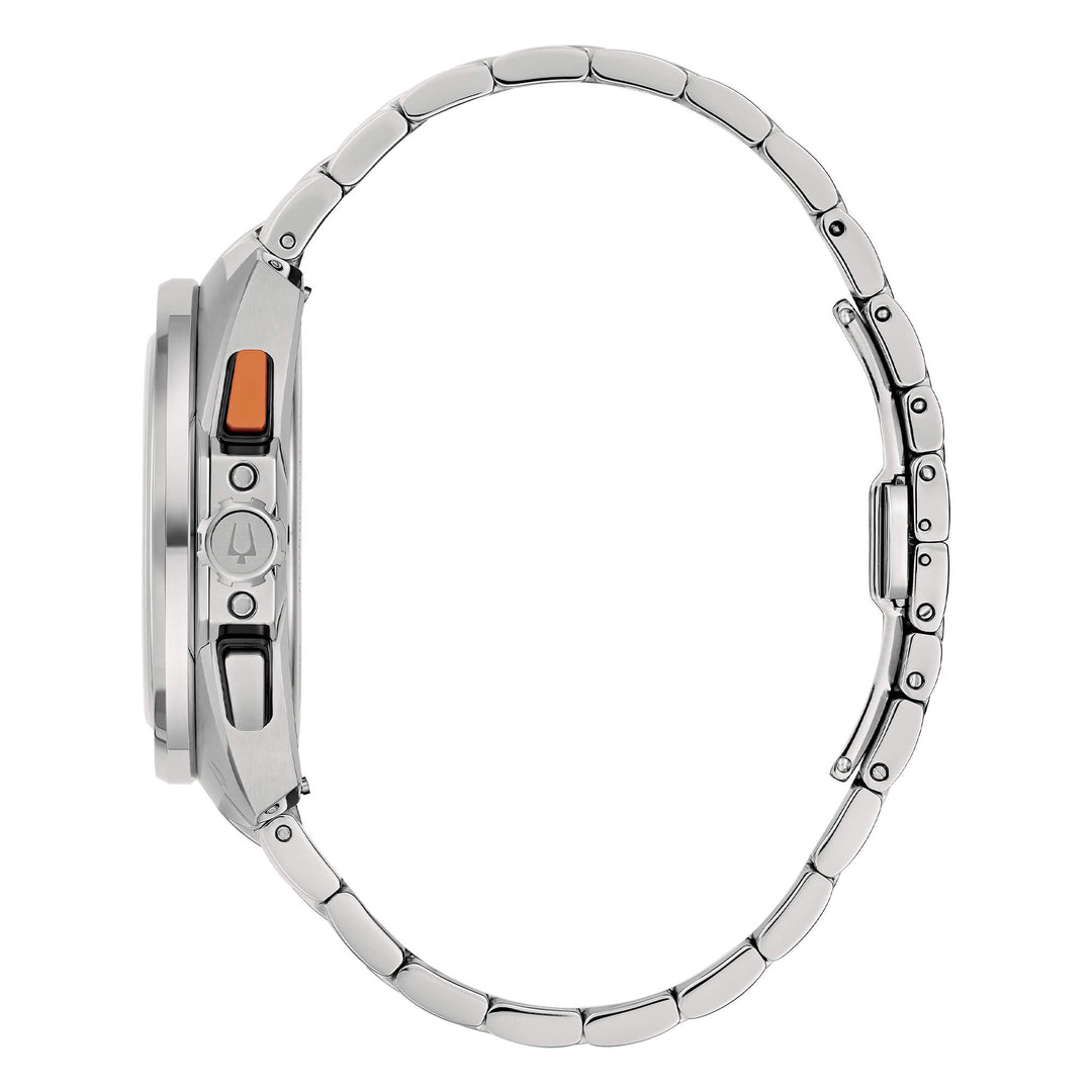 Bulova Racer 98B432 - bracciale e cassa acciaio - quadrante azzurro con cronografo e datario