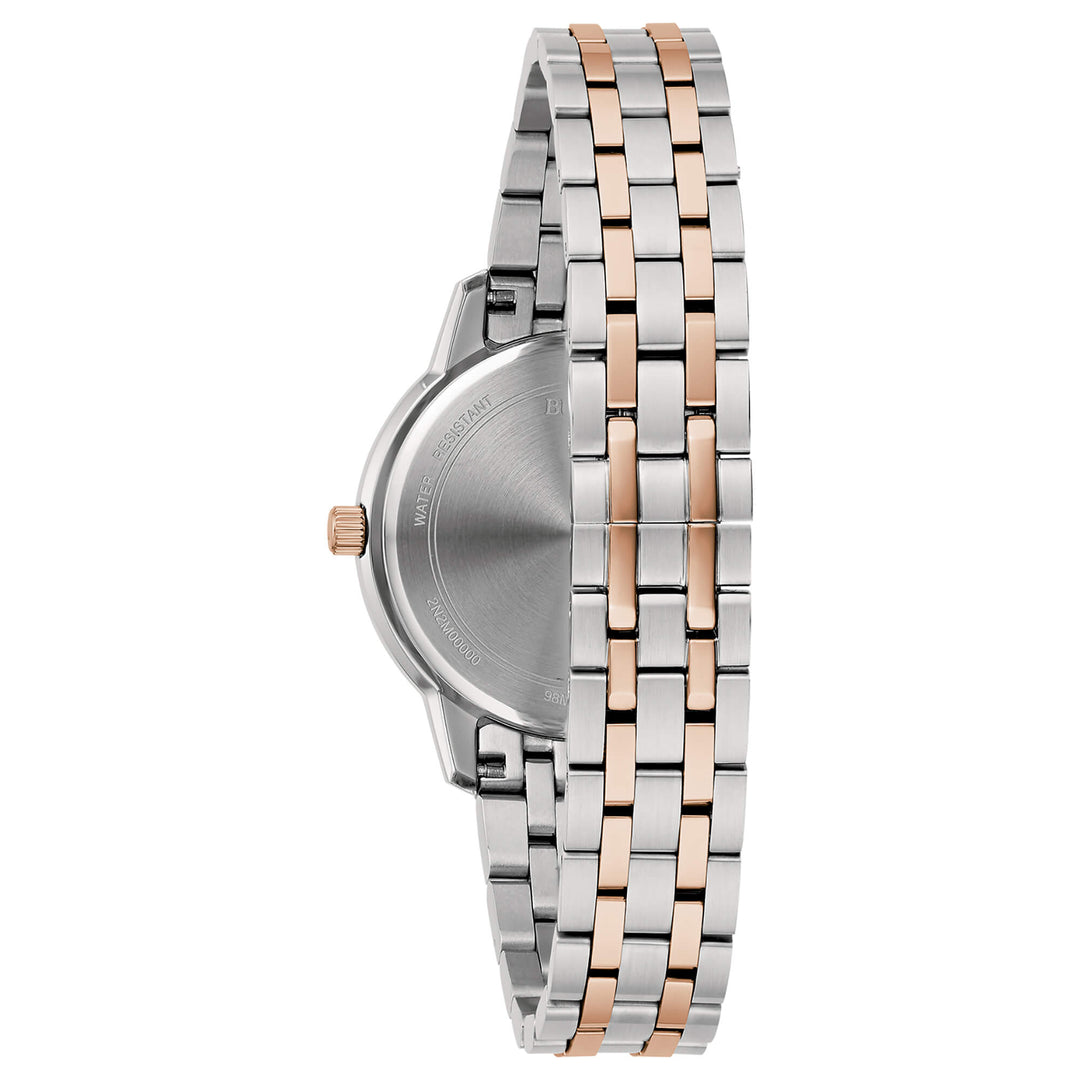 Bulova Sutton lady 98M137 - cassa acciaio e bracciale acciaio/oro rosa - quadrante argento con datario