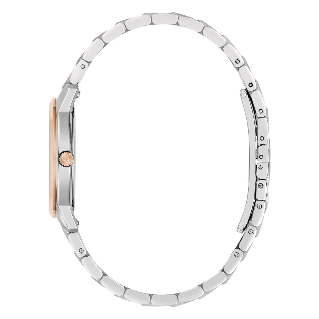Bulova Sutton Lady 98M140 - bracciale acciaio/oro rosa - cassa acciaio - quadrante argento con datario