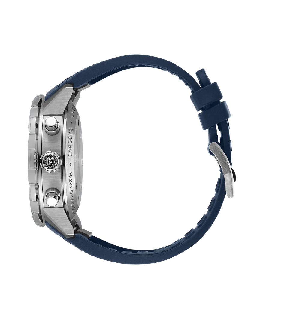 Cinturino in caucciù blu con sistema cambio rapido EasX-CHANGE e fibbia ad ardiglione.