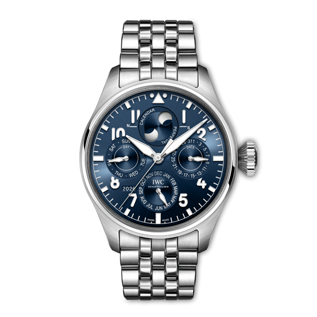 IWC Big Pilot’s Watch Perpetual Calendar Proset Le Petit Prince IW329601 - bracciale e cassa acciaio - quadrante blu con calendario perpetuo