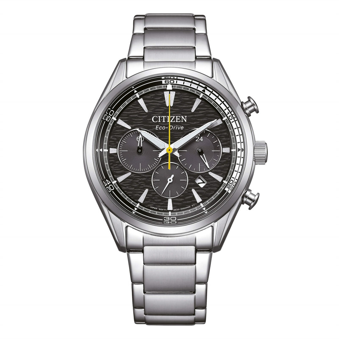 Citizen Sport Crono CA4700-50E - bracciale e cassa acciaio - quadrante grigio con crono e datario