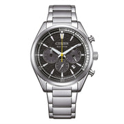 Citizen Sport Crono CA4700-50E - bracciale e cassa acciaio - quadrante grigio con crono e datario