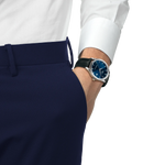 Load image into Gallery viewer, Tissot Classic Dream 40mm T158.407.16.041.00 - cinturino nero pelle - cassa acciaio - quadrante blu con datario - polso