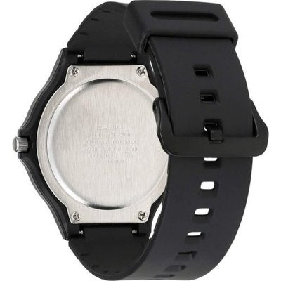 Casio Gents Classic MW-240-1E2VEF - quadrante, cassa e cinturino neri - indici oro - fondello