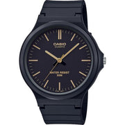 Casio Gents Classic MW-240-1E2VEF - quadrante, cassa e cinturino neri - indici oro