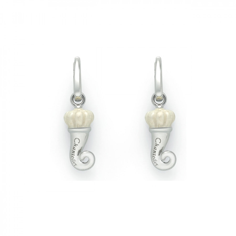 Chantecler Orecchini cornetto 36413 - smalto bianco perlato