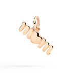 Load image into Gallery viewer, Ciondolo Mom in oro rosa 9K con lettere 3D e cuore al posto della &quot;O&quot;, design elegante e sentimentale.
