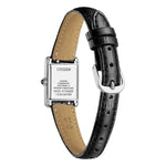 Load image into Gallery viewer, Citizen Square EG2790-12A - cinturino pelle nera - cassa acciaio - quadrante bianco - fondello