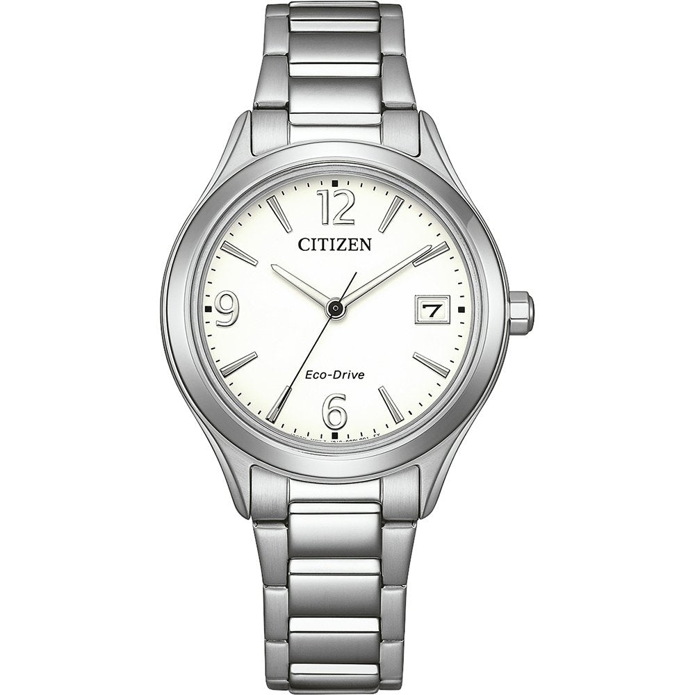 Citizen Lady FE6121-67A - bracciale e cassa acciaio - quadrante bianco con datario