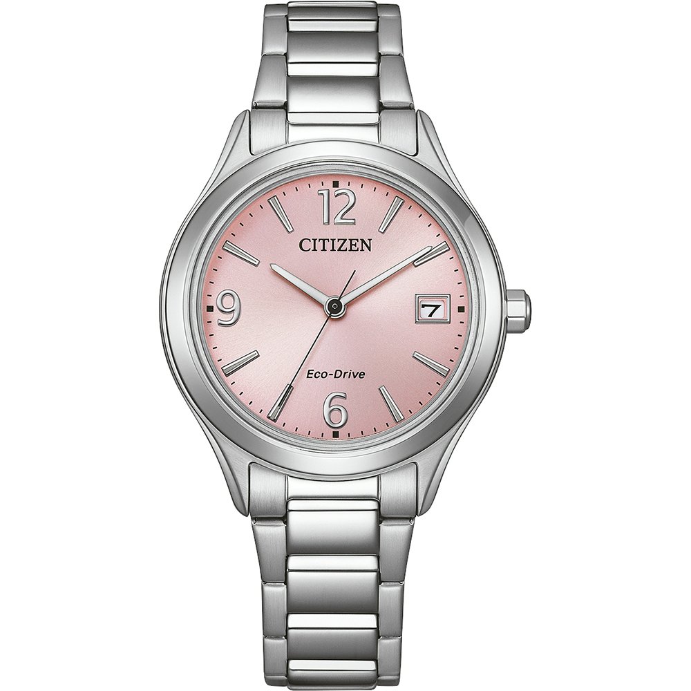 Citizen Lady FE6121-67X - bracciale e cassa acciaio - quadrante rosa con datario