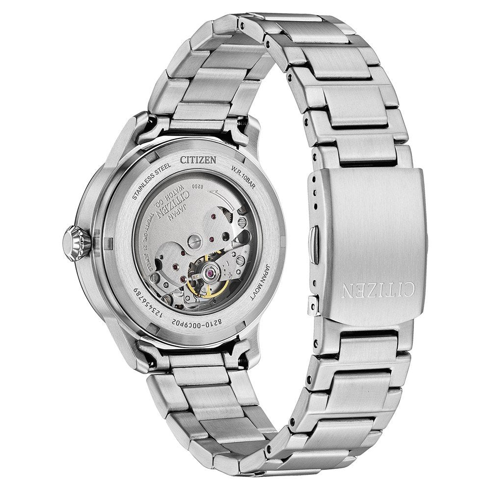 Citizen Aviator Mecha Automatico NJ0190-51X - bracciale e cassa acciaio - quadrante verde scuro con datario - fondello