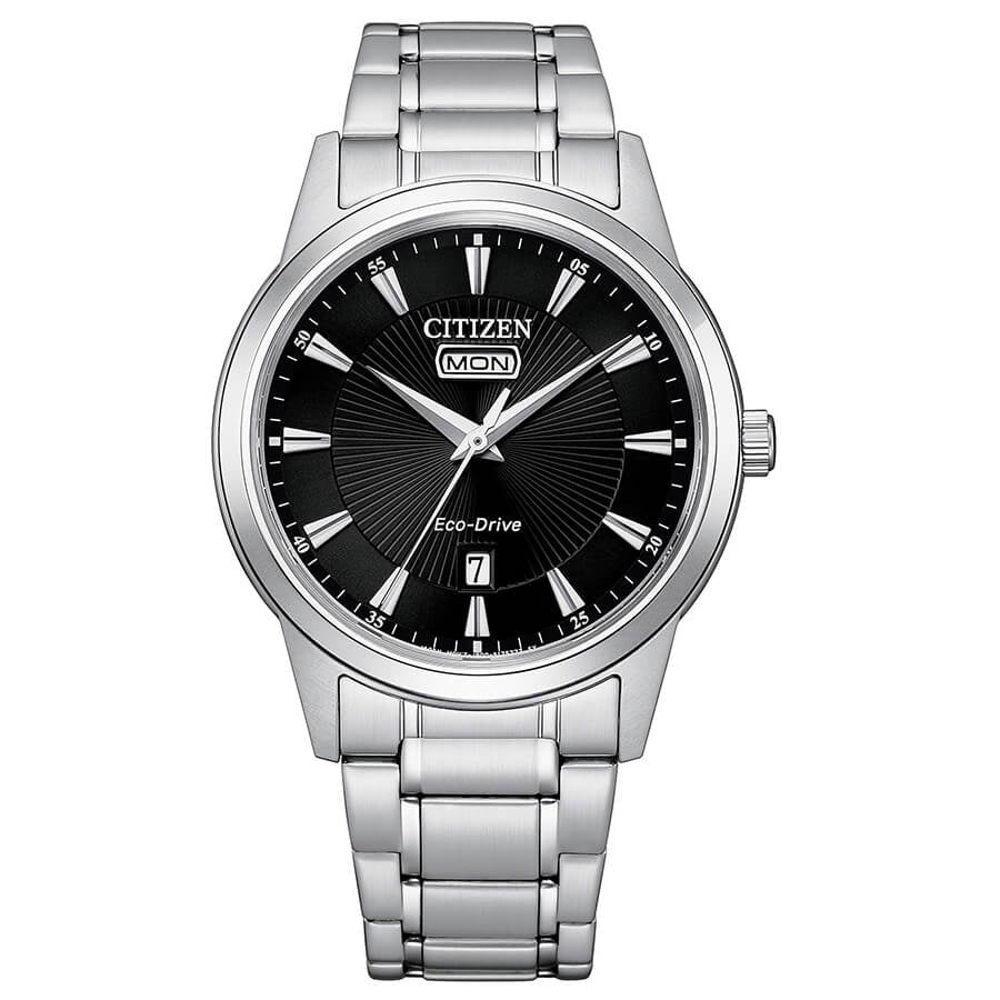 Citizen Classic AW0100-86E - bracciale e cassa acciaio - quadrante nero con datario