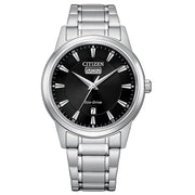 Citizen Classic AW0100-86E - bracciale e cassa acciaio - quadrante nero con datario