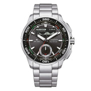 Citizen Promaster WaveTracker JV3001-53E - bracciale e cassa acciaio - quadrante nero con calendario perpetuo