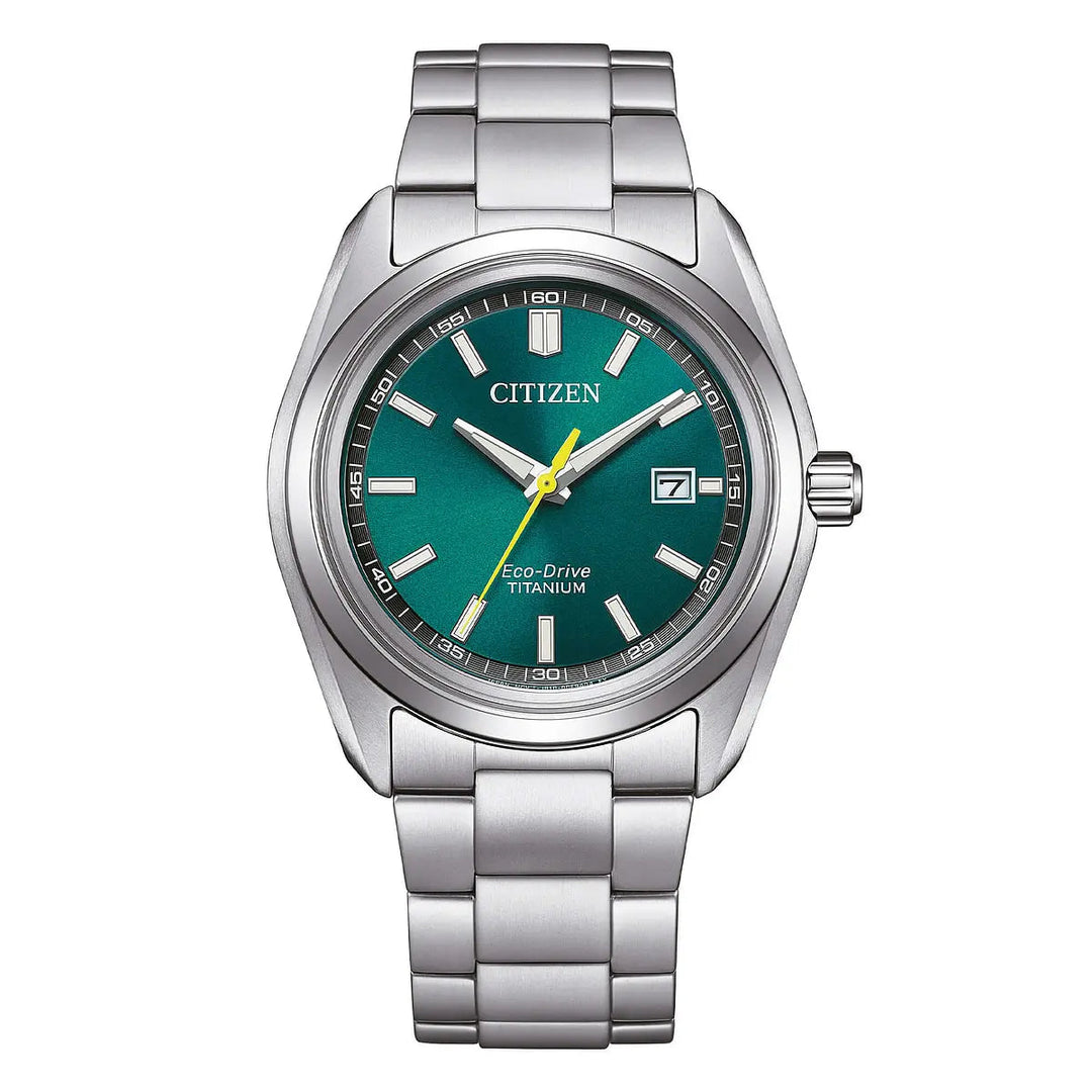 Citizen Super Titanio verde AW1900-50X - bracciale e cassa titanio - quadrante verde